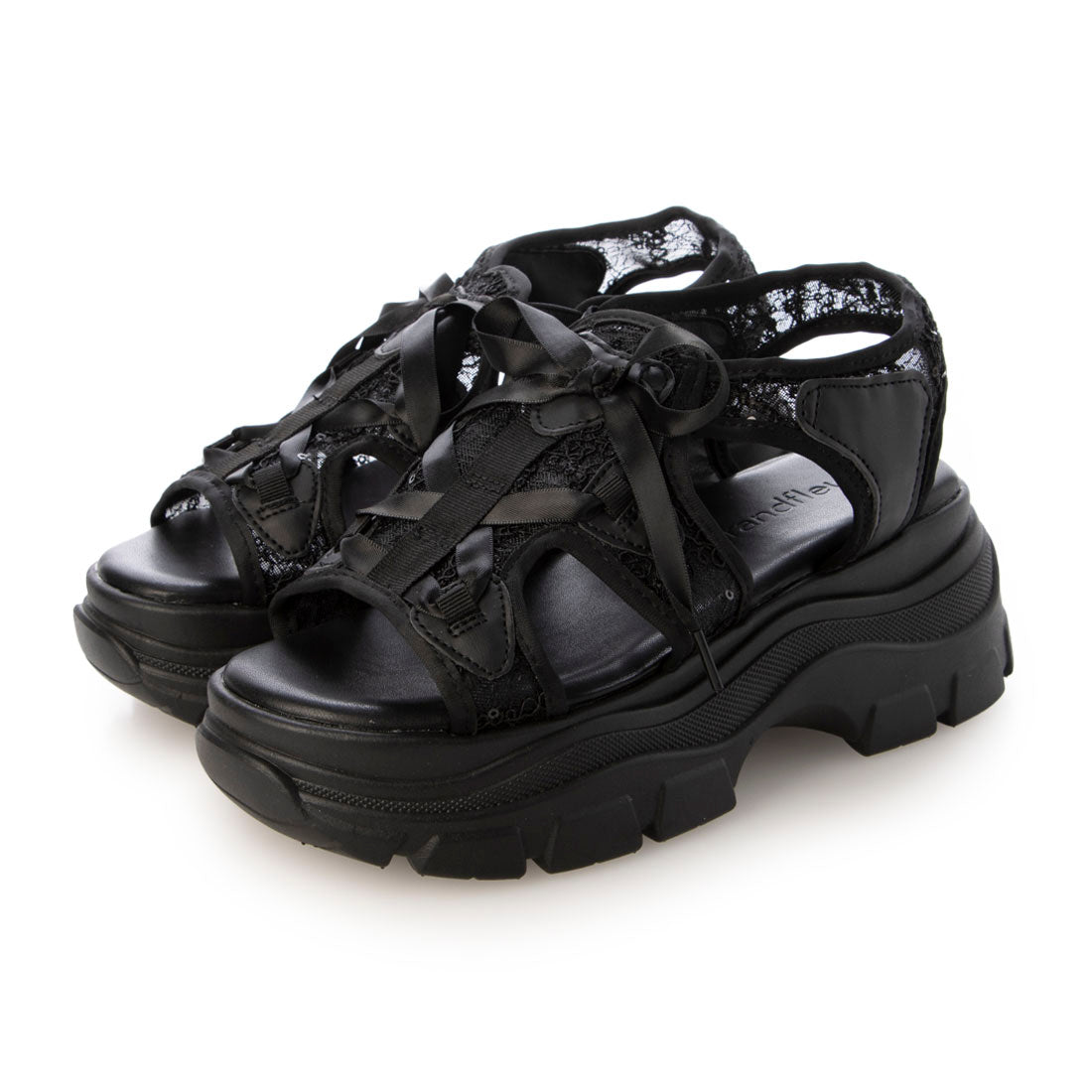 グランドフルール grandfleur レディースカジュアルサンダル (BLK) BLK