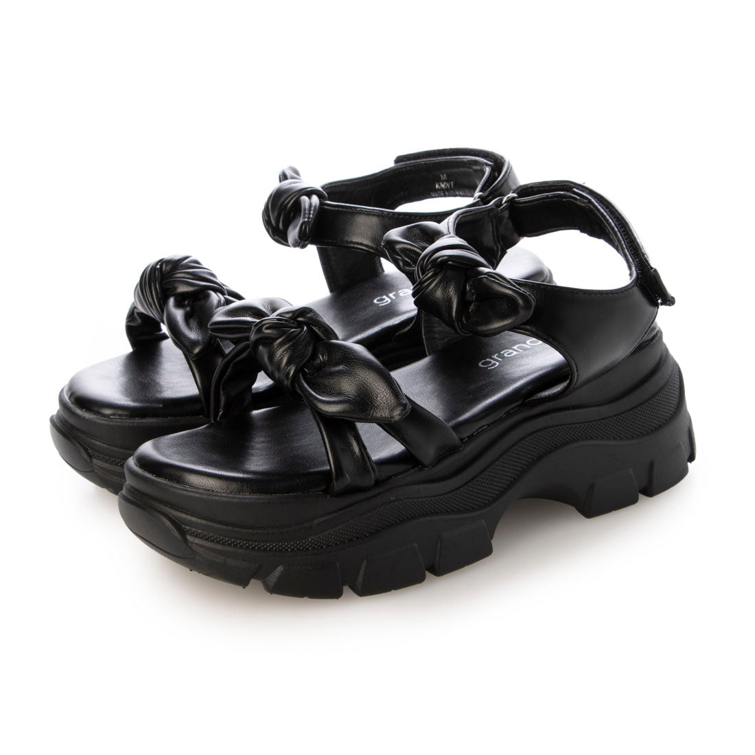 グランドフルール grandfleur レディースカジュアルサンダル (BLK) BLK