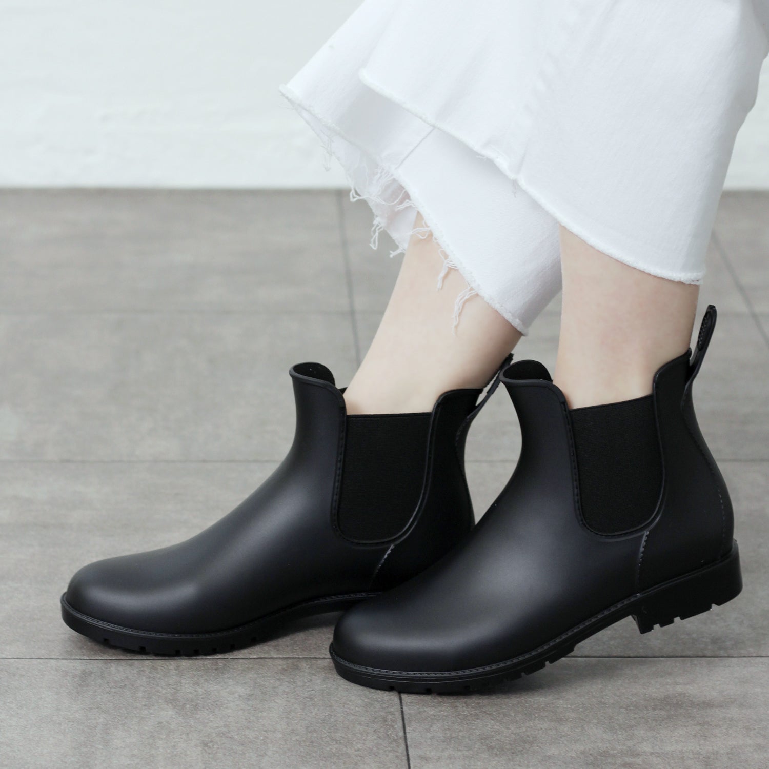 グランドフルール grandfleur サイドゴアのレインブーツ