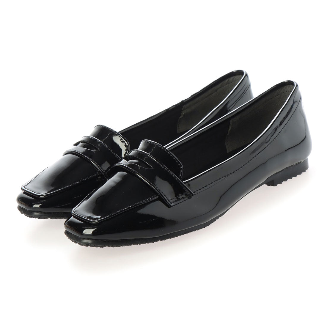 グランドフルール grandfleur 【晴雨兼用】スクエアトゥのローファーパンプス