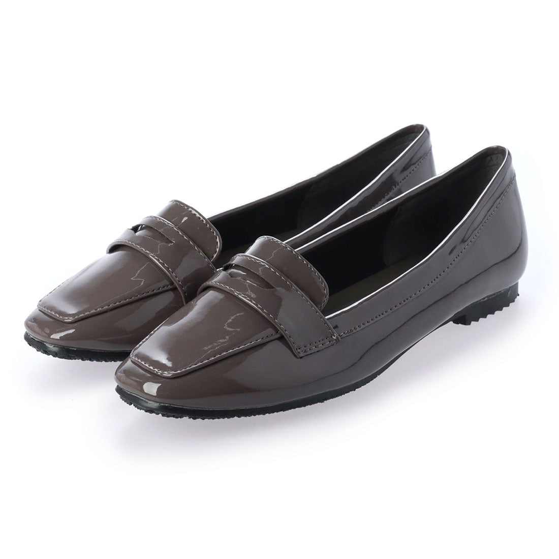 グランドフルール grandfleur 【晴雨兼用】スクエアトゥのローファーパンプス