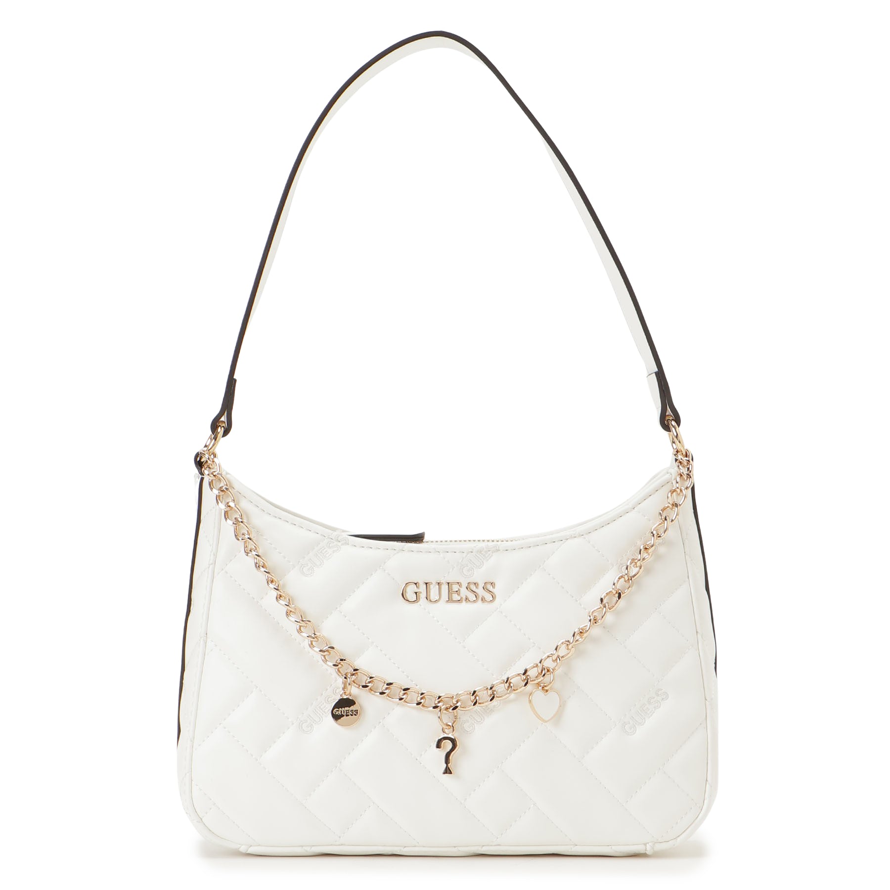 にこ¨̮⃝ item shoulder bag（ivory） Diamond Shoulder East-West | Latte Shiny Calf Leather Shoulder Bag