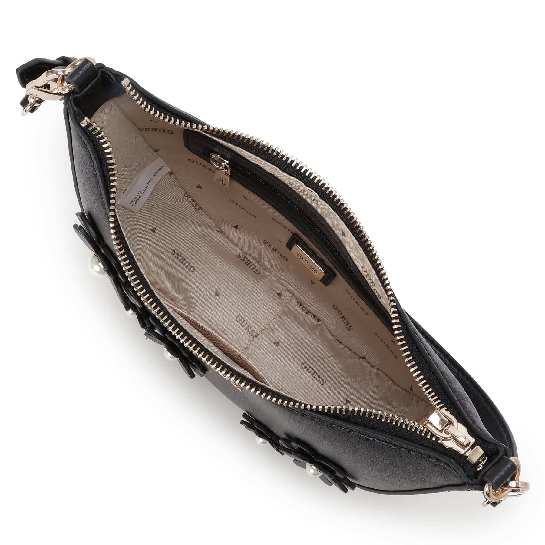 ゲス GUESS ZARIA Mini Top Zip Shoulder Bag (BLA) BLA