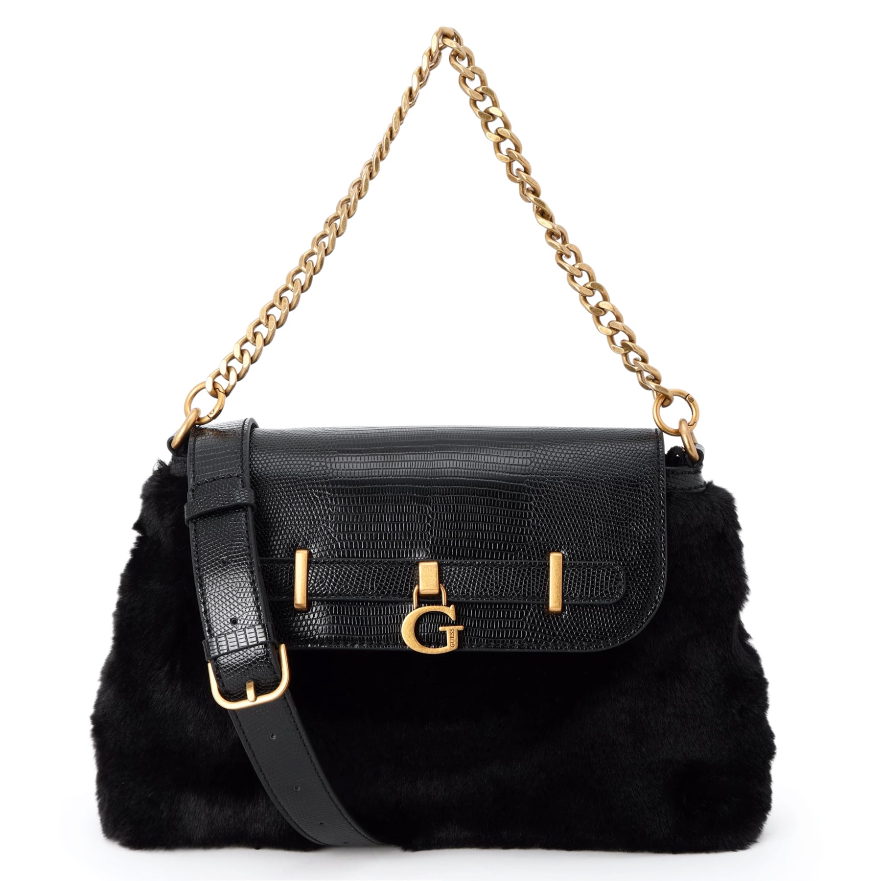 【ブラック(BLA)】GUESS クロスボディバッグ (W)BERGEN Crossbody Flap GUESS BERGEN Crossbody Flap Crossbody Bag for Women