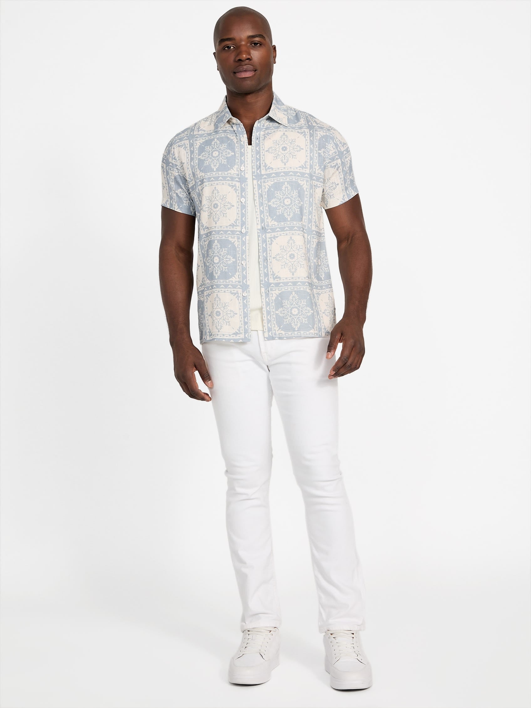 ゲス GUESS SS Mosley Tile Print Shirt (P7XS) P7XS