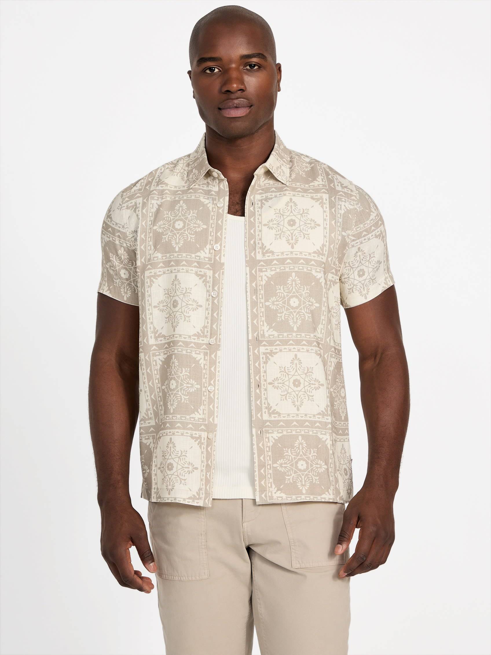 ゲス GUESS SS Mosley Tile Print Shirt (P1MP) P1MP