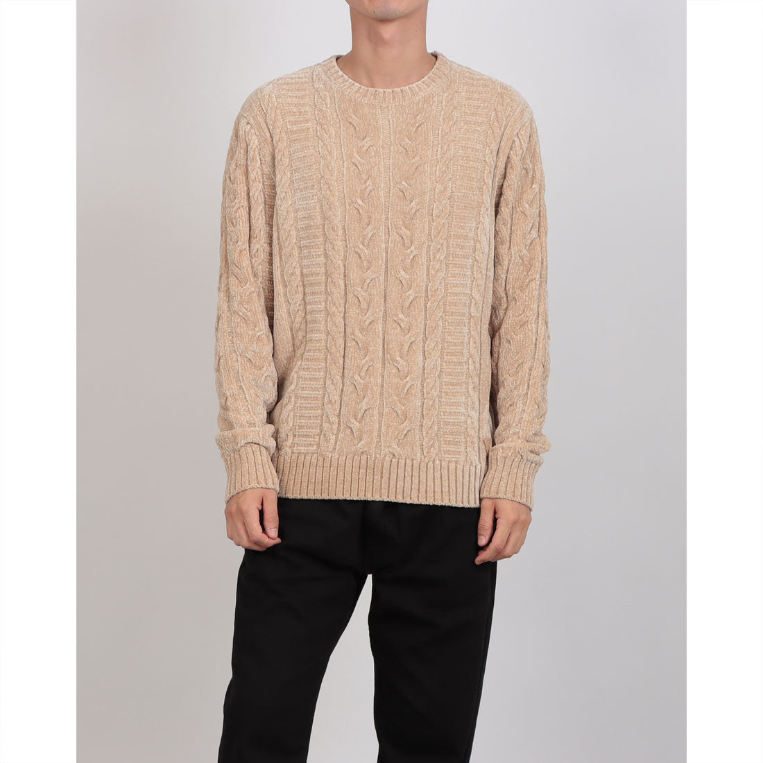 ゲス GUESS EGIDIO Crew Neck Cable Chenille Sweater (G1CV) G1CV