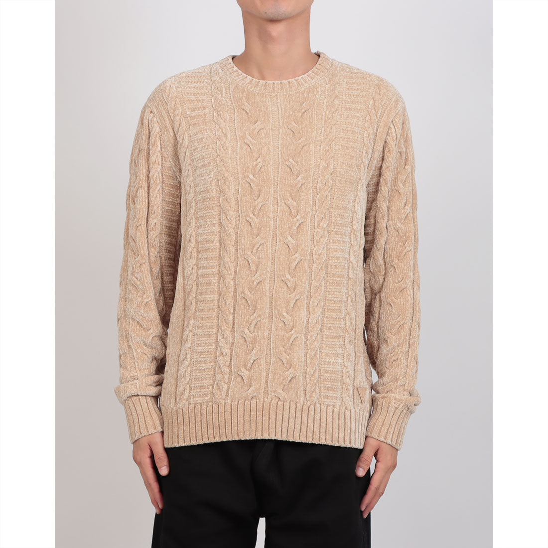 ゲス GUESS EGIDIO Crew Neck Cable Chenille Sweater (G1CV) G1CV