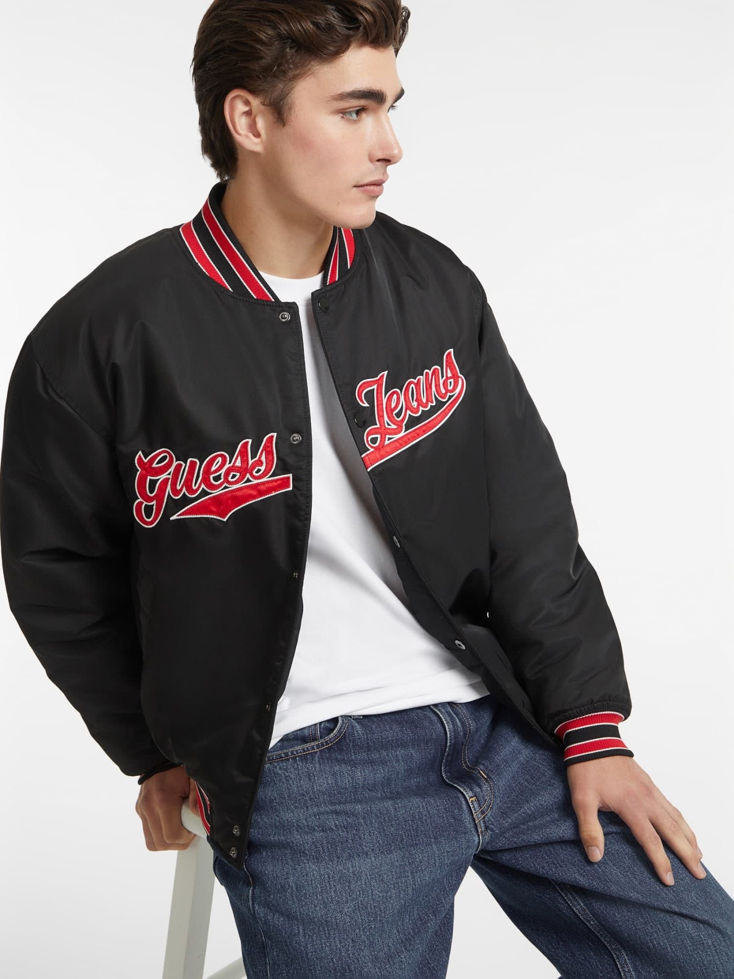 ゲス GUESS GUESS JEANS Bomber With Patch (JBLK) JBLK