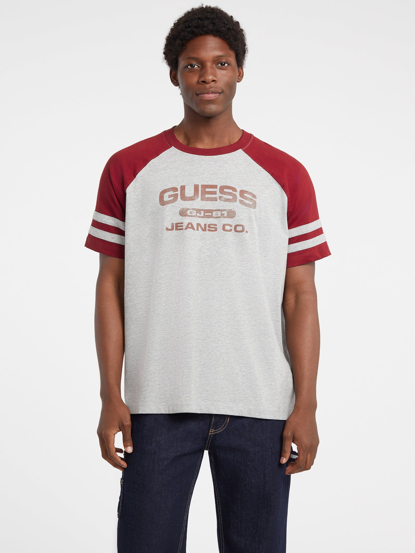 ゲス GUESS GUESS JEANS Crew Neck Short Sleeves Raglan Os Tee (H90Z) H90Z
