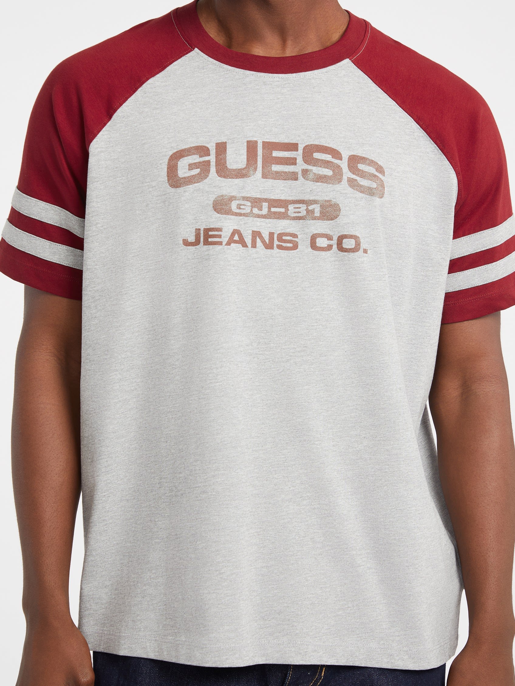 ゲス GUESS GUESS JEANS Crew Neck Short Sleeves Raglan Os Tee (H90Z) H90Z