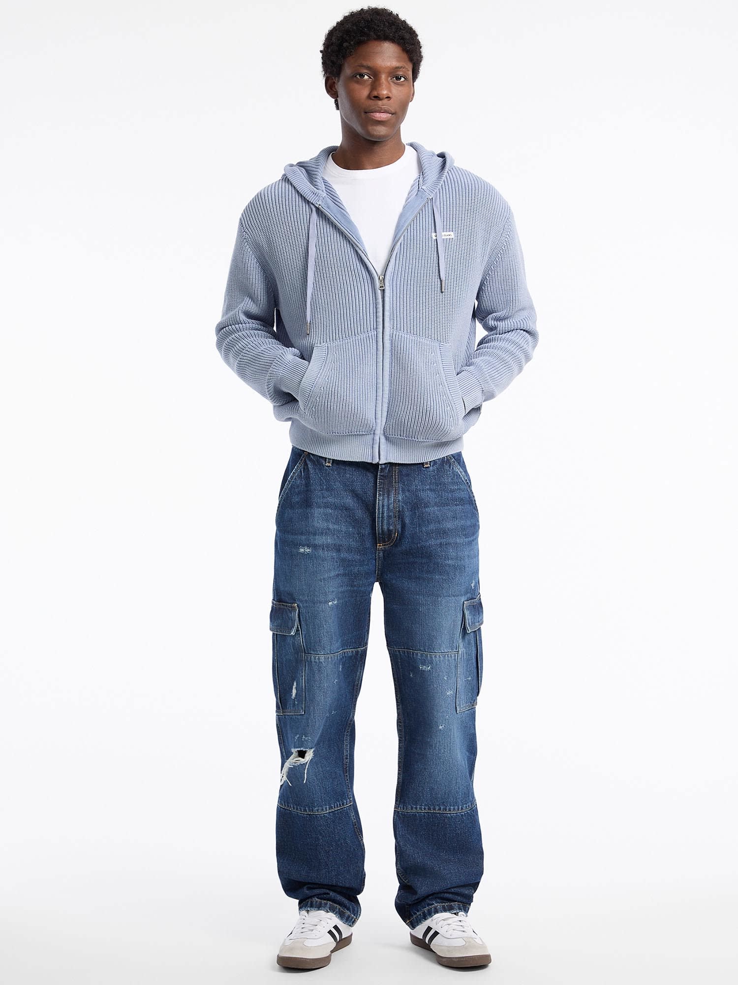 ゲス GUESS GUESS JEANS Long Sleeves Zipped Hoodie Sweater (IDWS) IDWS
