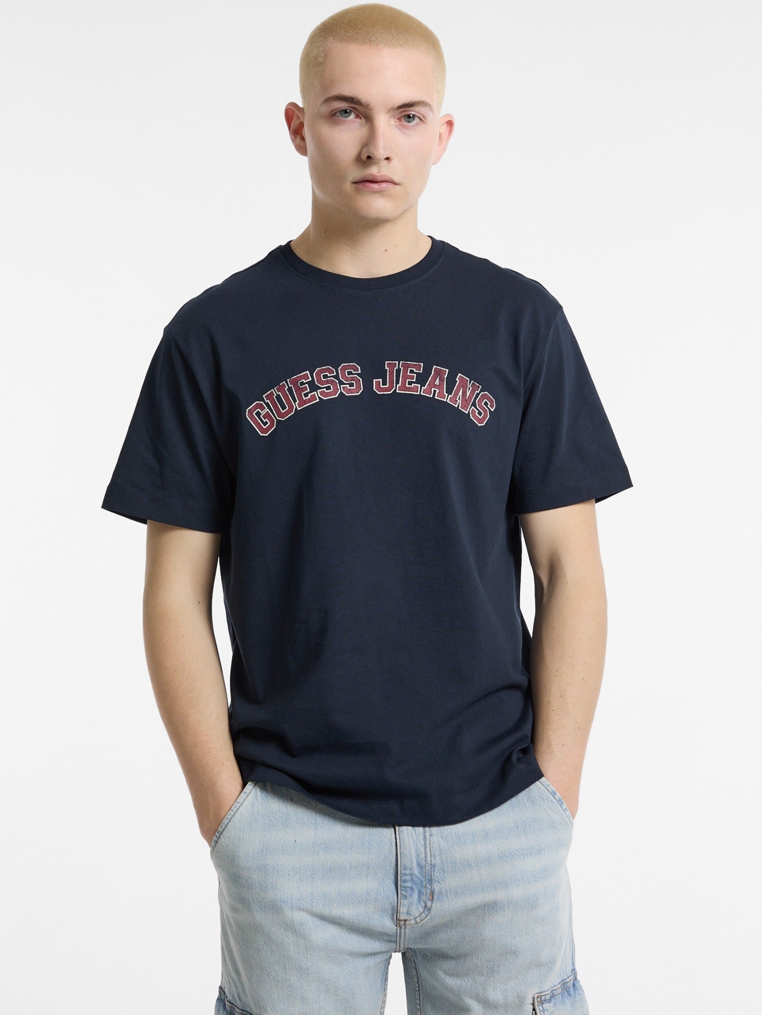 ゲス GUESS GUESS JEANS Short Sleeves Crew Neck Regular Collegiate Tee (A71W) A71W