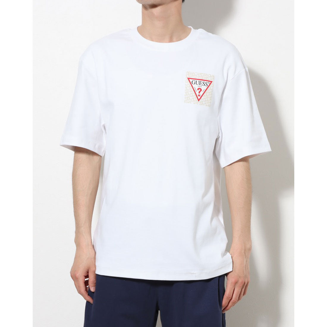 ゲス GUESS Triangle Logo Tee ロゴTシャツ,WHT