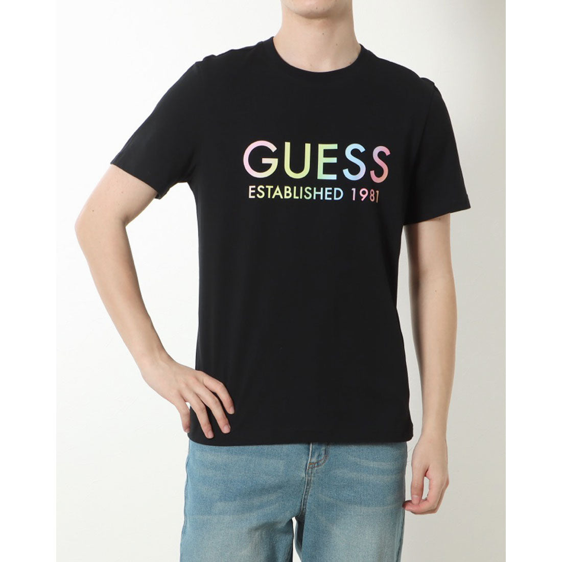 GUESS Rainbow Logo Tee