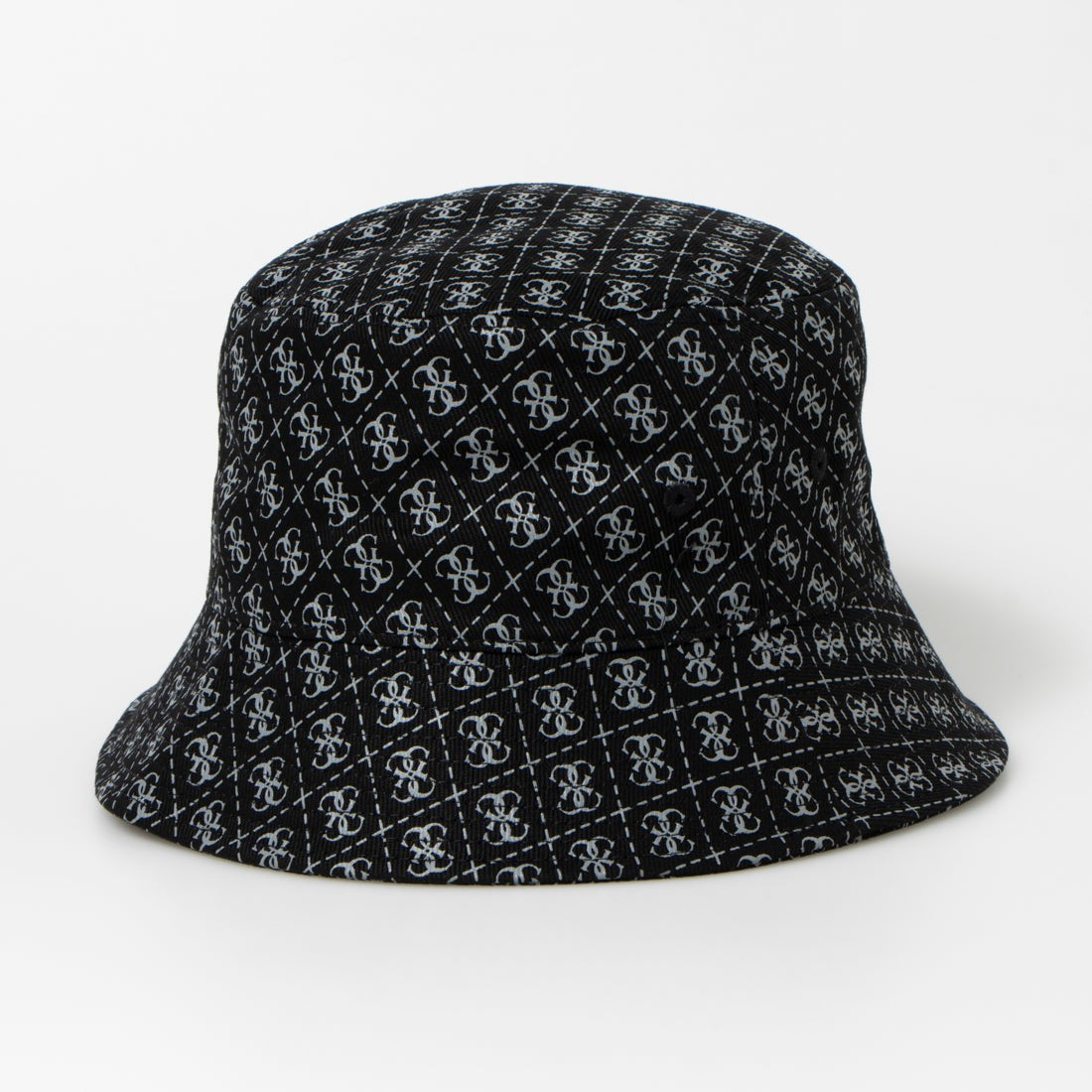 GUESS MONOGRAM Printed Bucket Hat W. Blk Triangle Logo