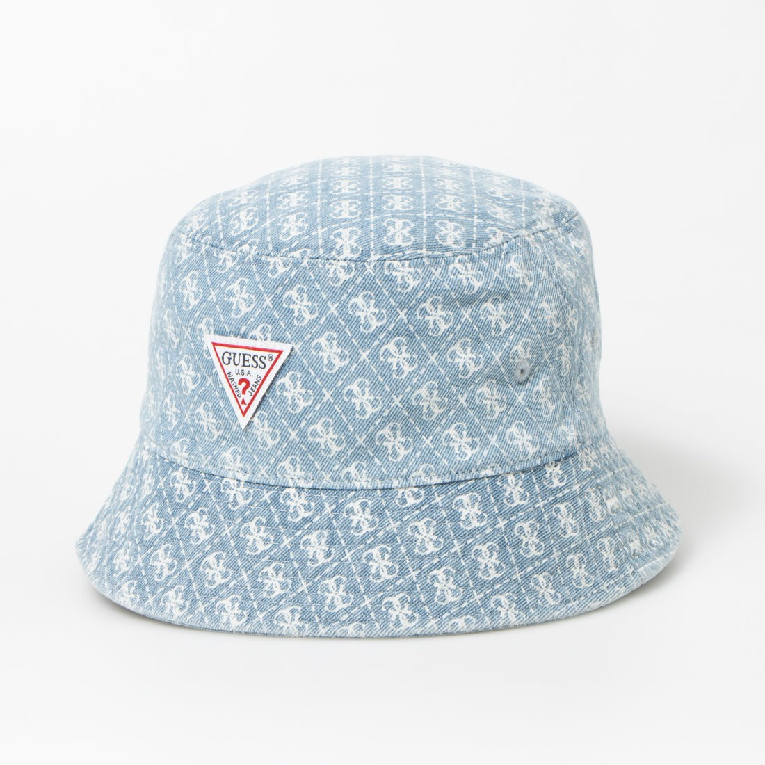 GUESS MONOGRAM Printed Bucket Hat W. Blk Triangle Logo