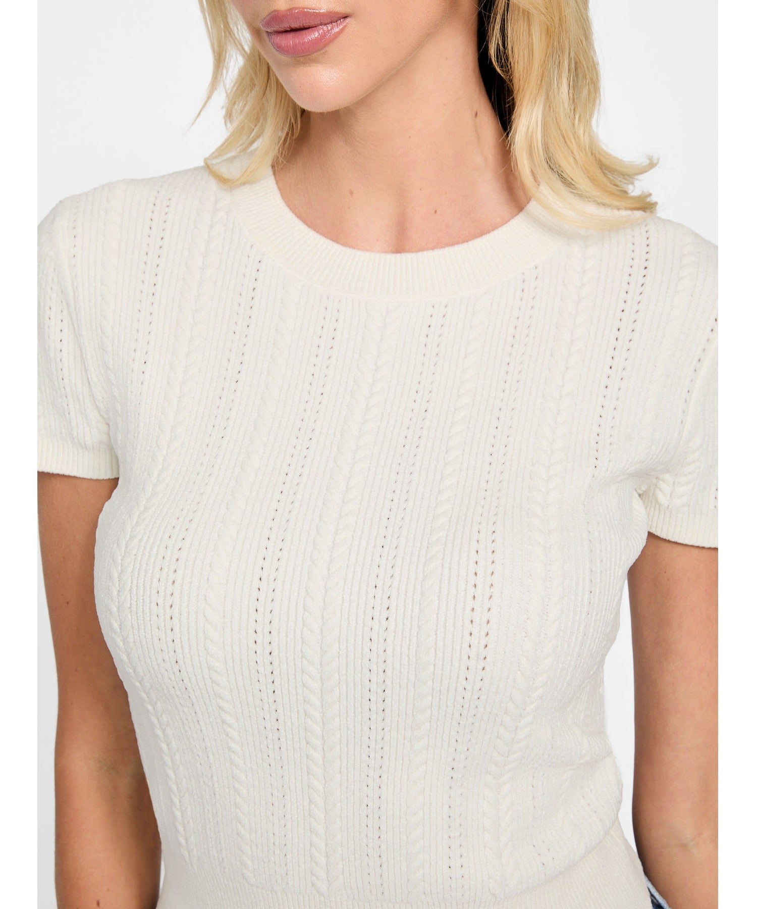 ゲス GUESS SS Chenille Marcie Cable Sweater (G1O6) G1O6