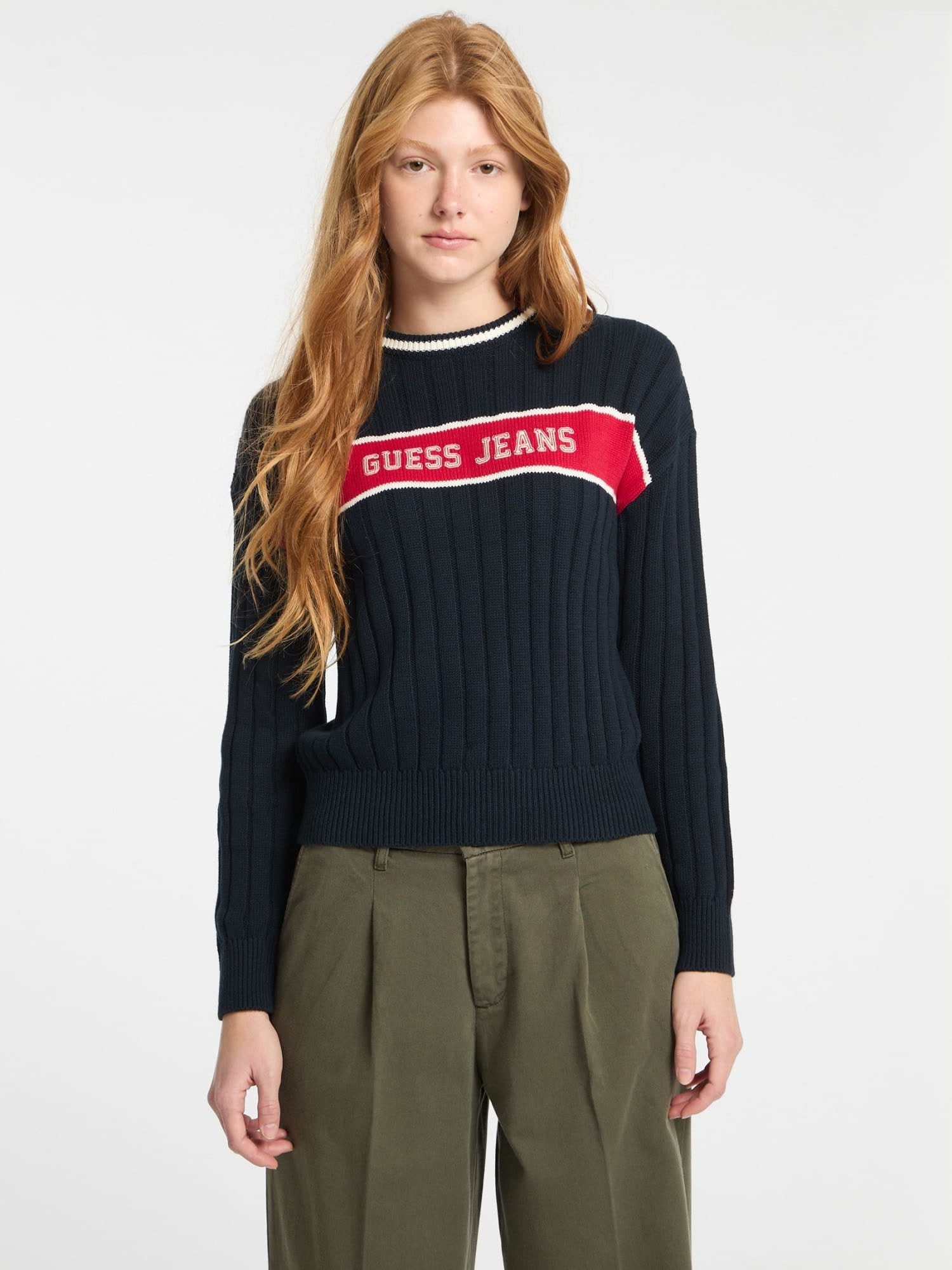 ゲス GUESS GUESS JEANS Long Sleeves Crew Neck GUESS J Patch Sweater (A71W) A71W