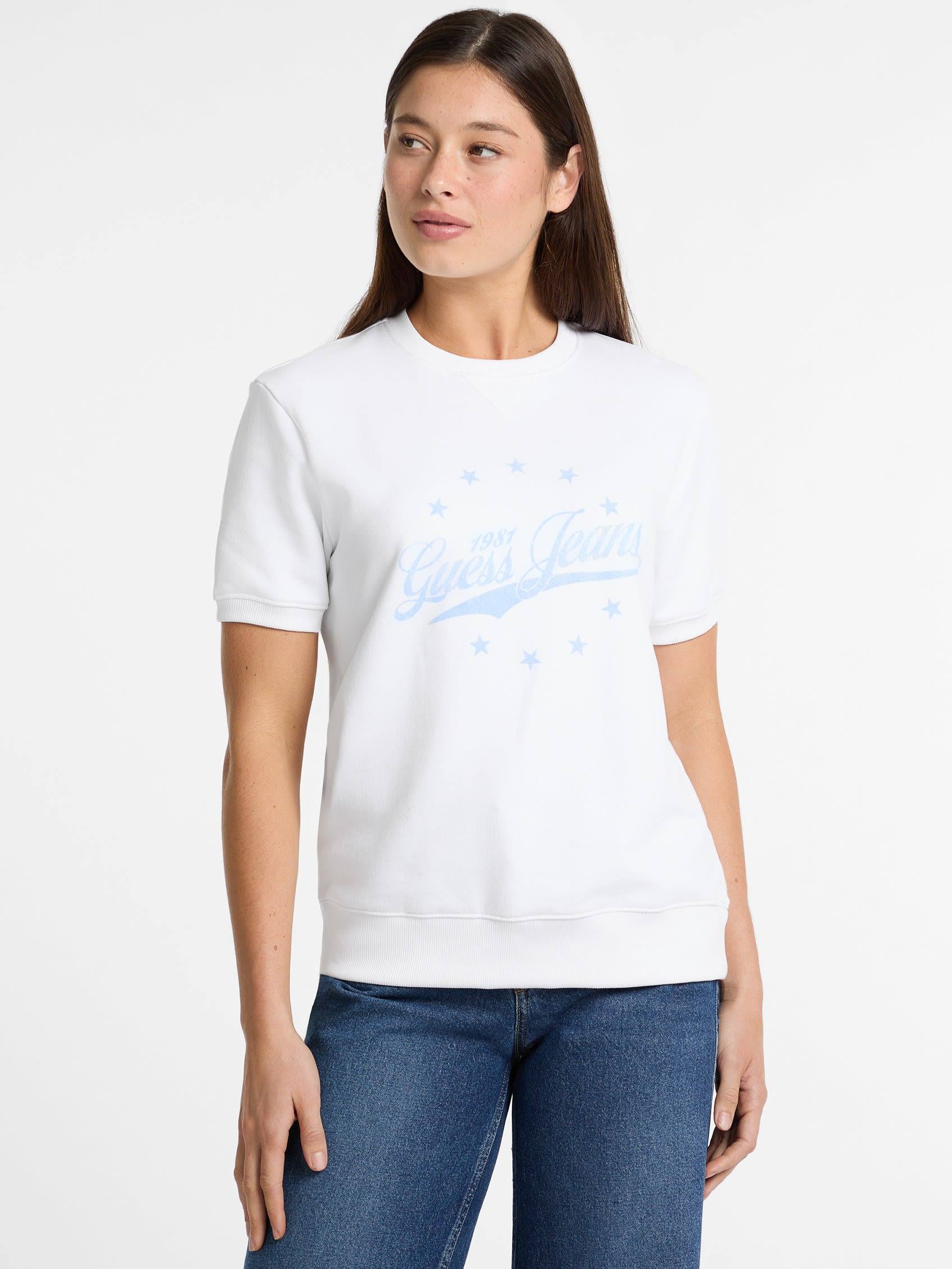 ゲス GUESS GUESS JEANS Crew Neck Regular Short Sleeves Printed Sweat (G011) G011