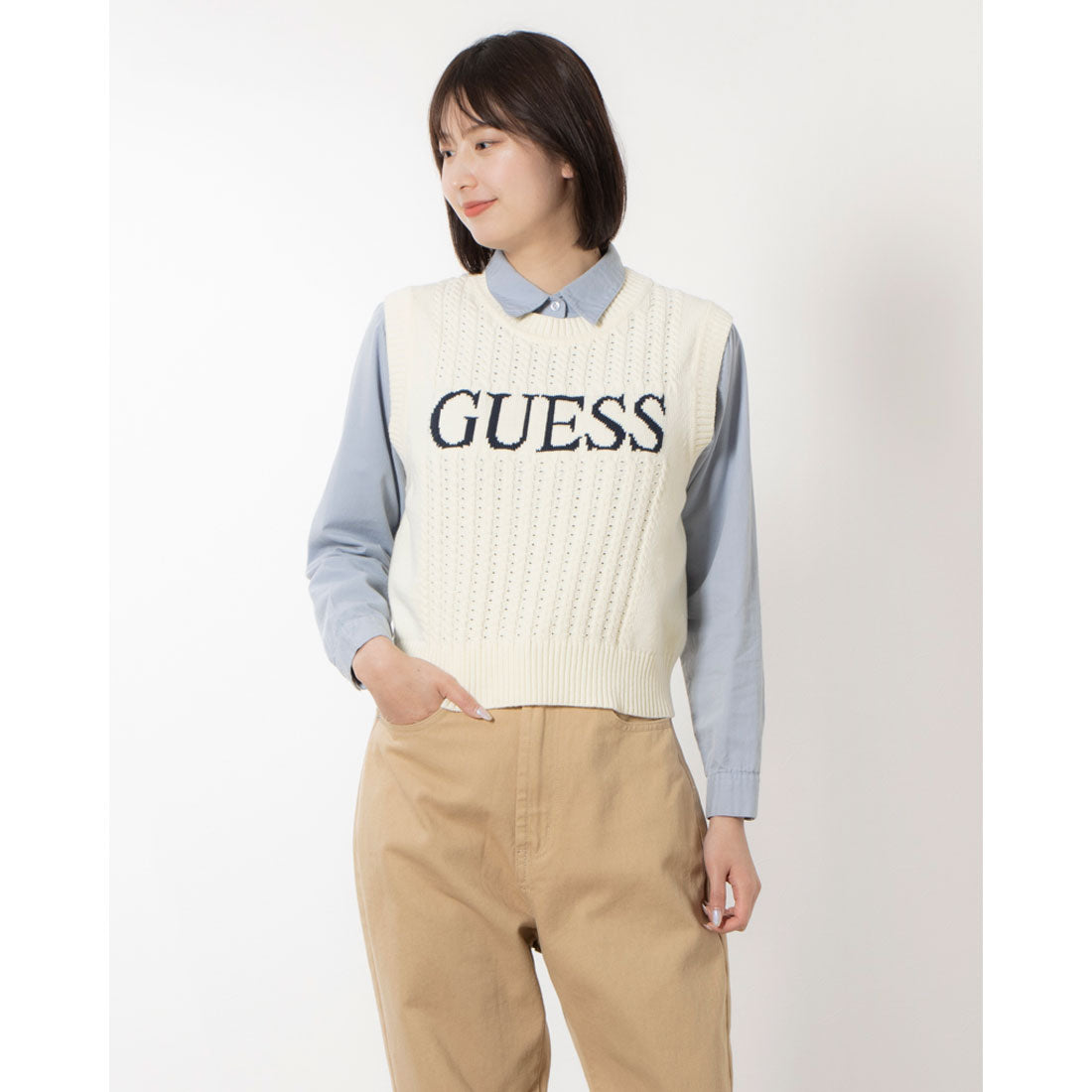 ゲス GUESS LADIES Vest Sweater タンクトップ レディース,LBE
