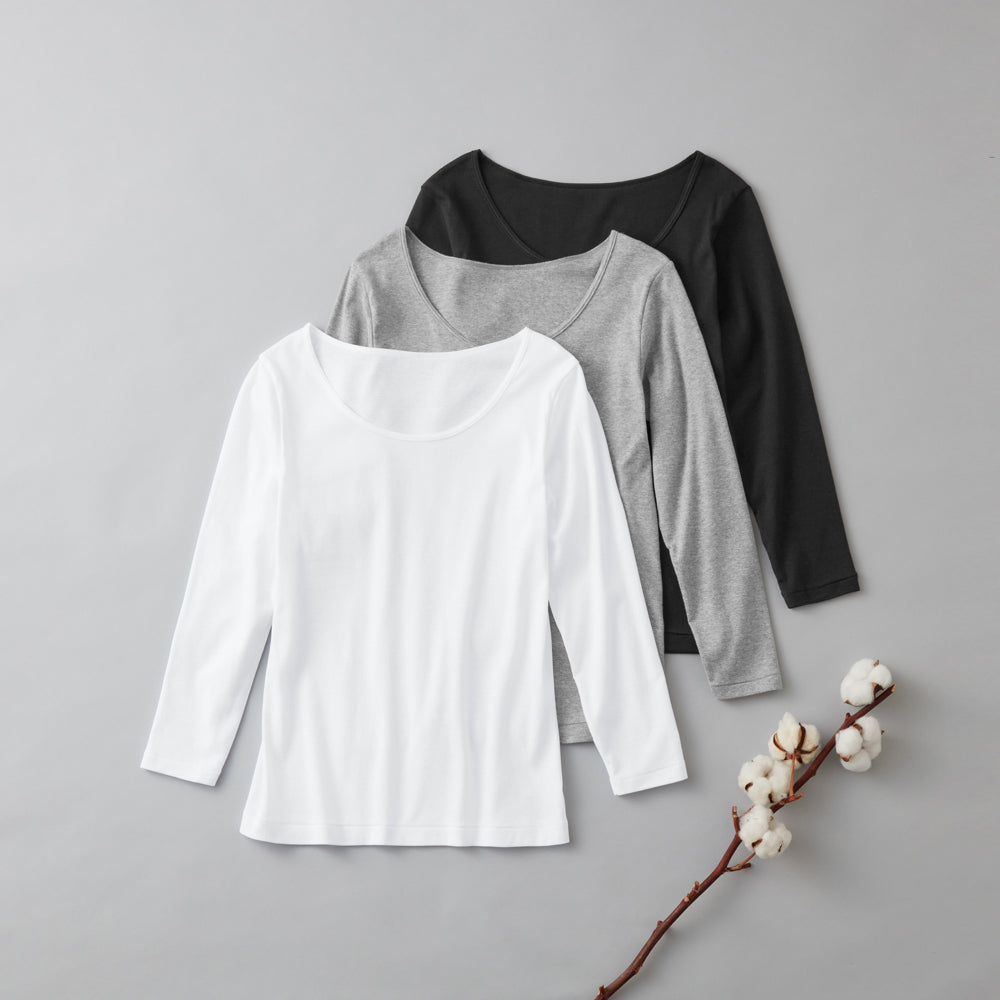 グンゼ GUNZE 【綿100%×3枚組】8分袖インナー(3枚組) (アソート) アソート