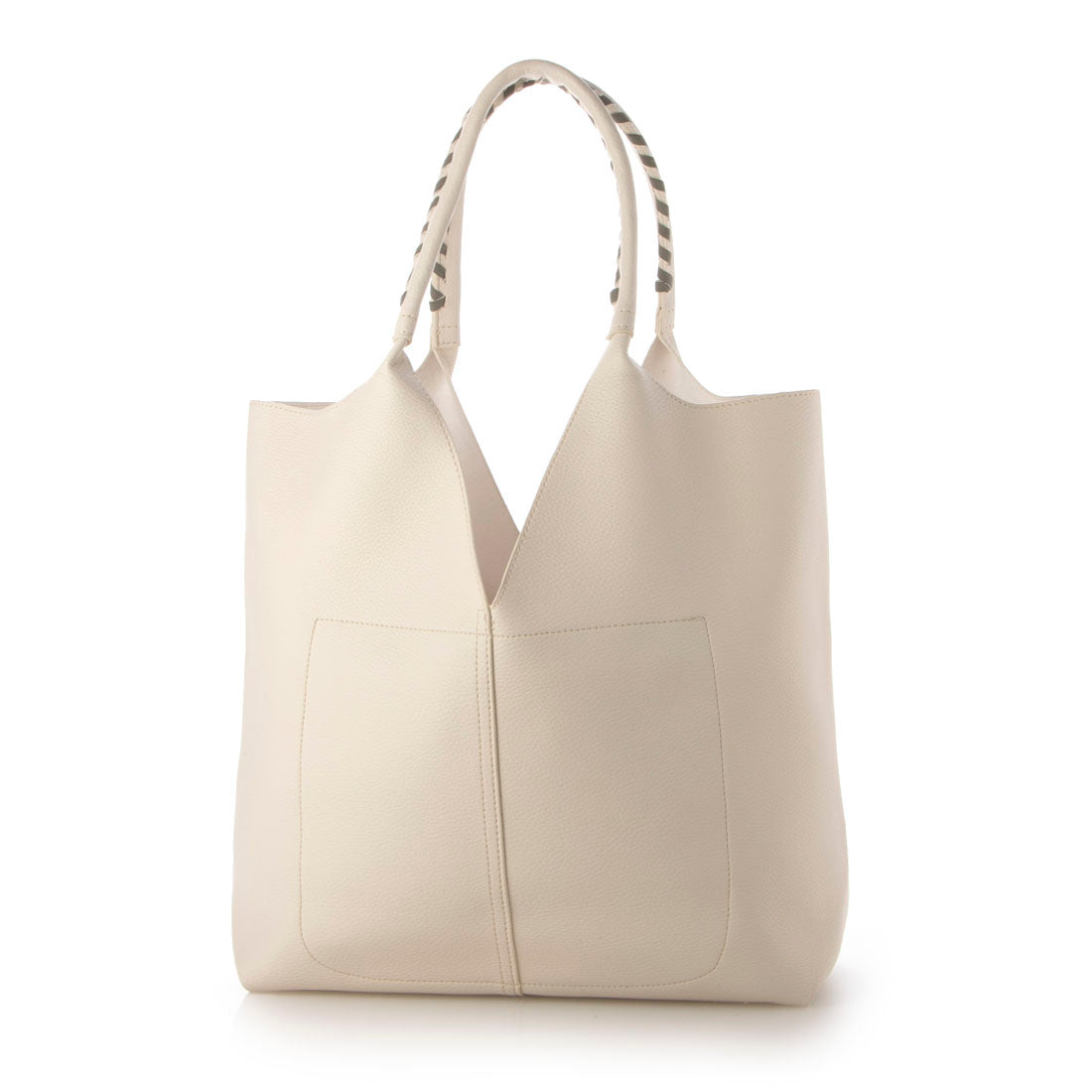 グッシオ GUSCIO センター切り替えVカットトートバッグ (IVORY) IVORY