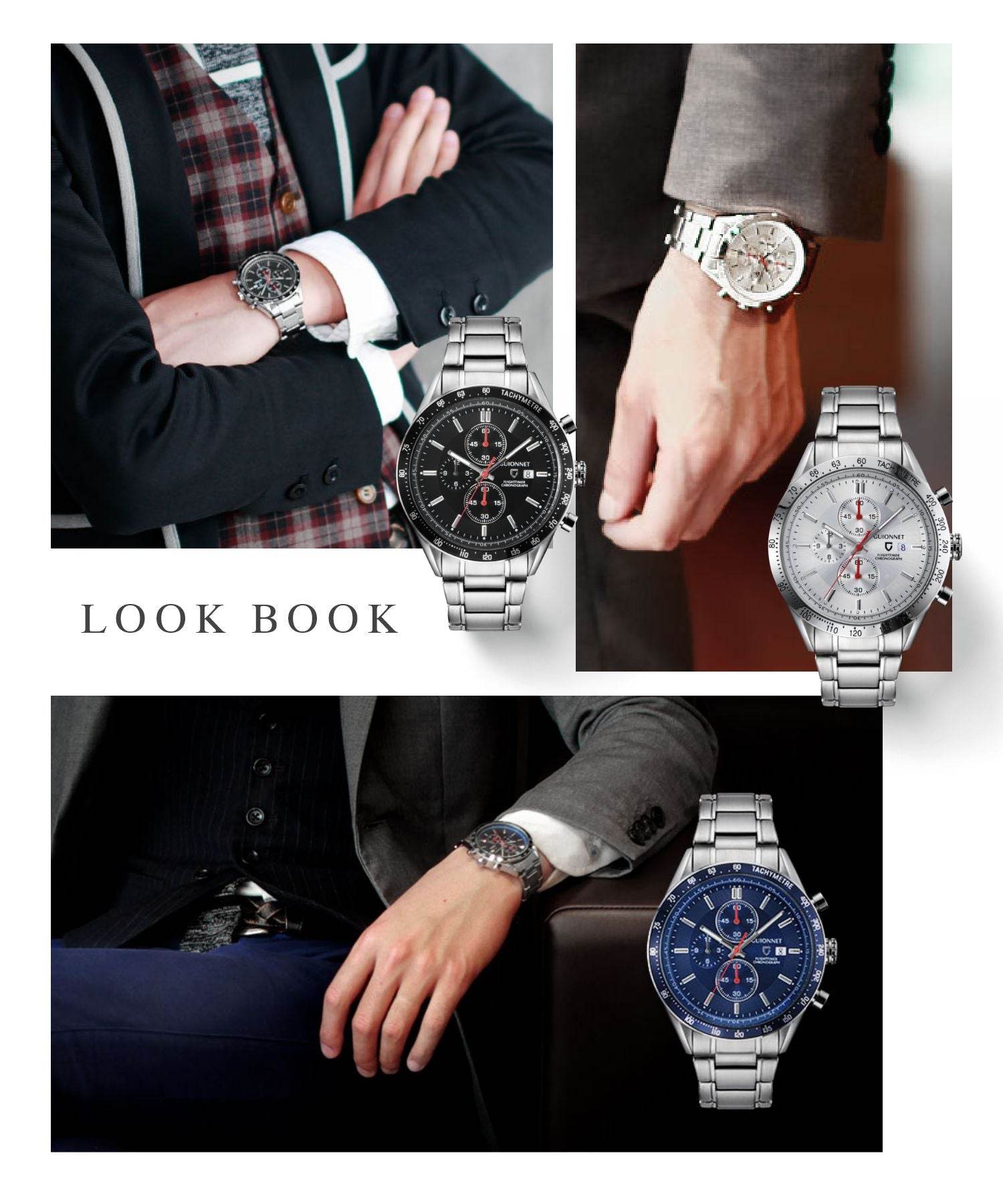 ギオネ GUIONNET GUIONNET 腕時計 FLIGHT TIMER Chronograph ギオネ クロノグラフ フライトタイマー 100m防水 (09.ブラウンxピンクゴールド) 09.ブラウンxピンクゴールド