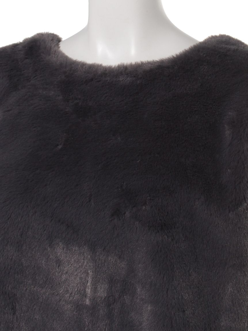 GIPSY BLUE 【Charm】 Fake Fur + Stretch Combination Pullover