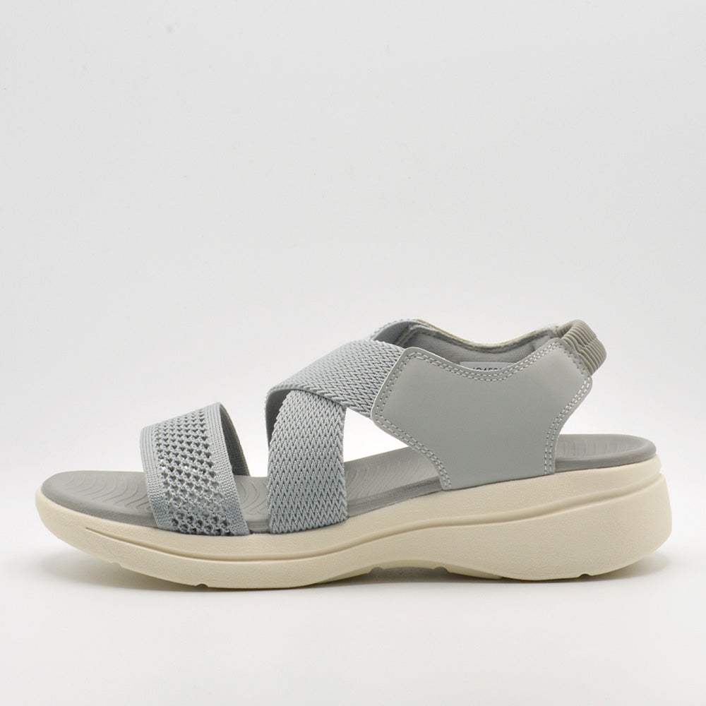 ハッシュド コーデ Hashed Coorde サンダル レディース フライニットXクロスゴム HC4506 ハッシュド コーデ スポーツサンダル (グレー) グレー