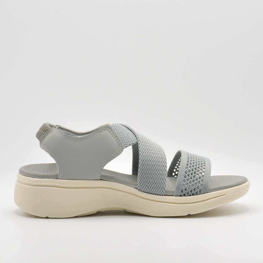 ハッシュド コーデ Hashed Coorde サンダル レディース フライニットXクロスゴム HC4506 ハッシュド コーデ スポーツサンダル (グレー) グレー