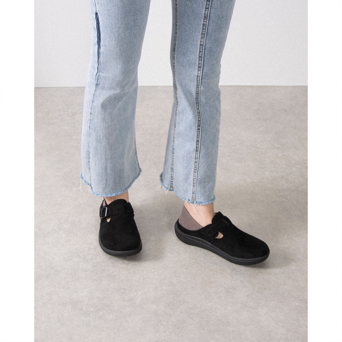 Hashed Coorde Clog Shoes