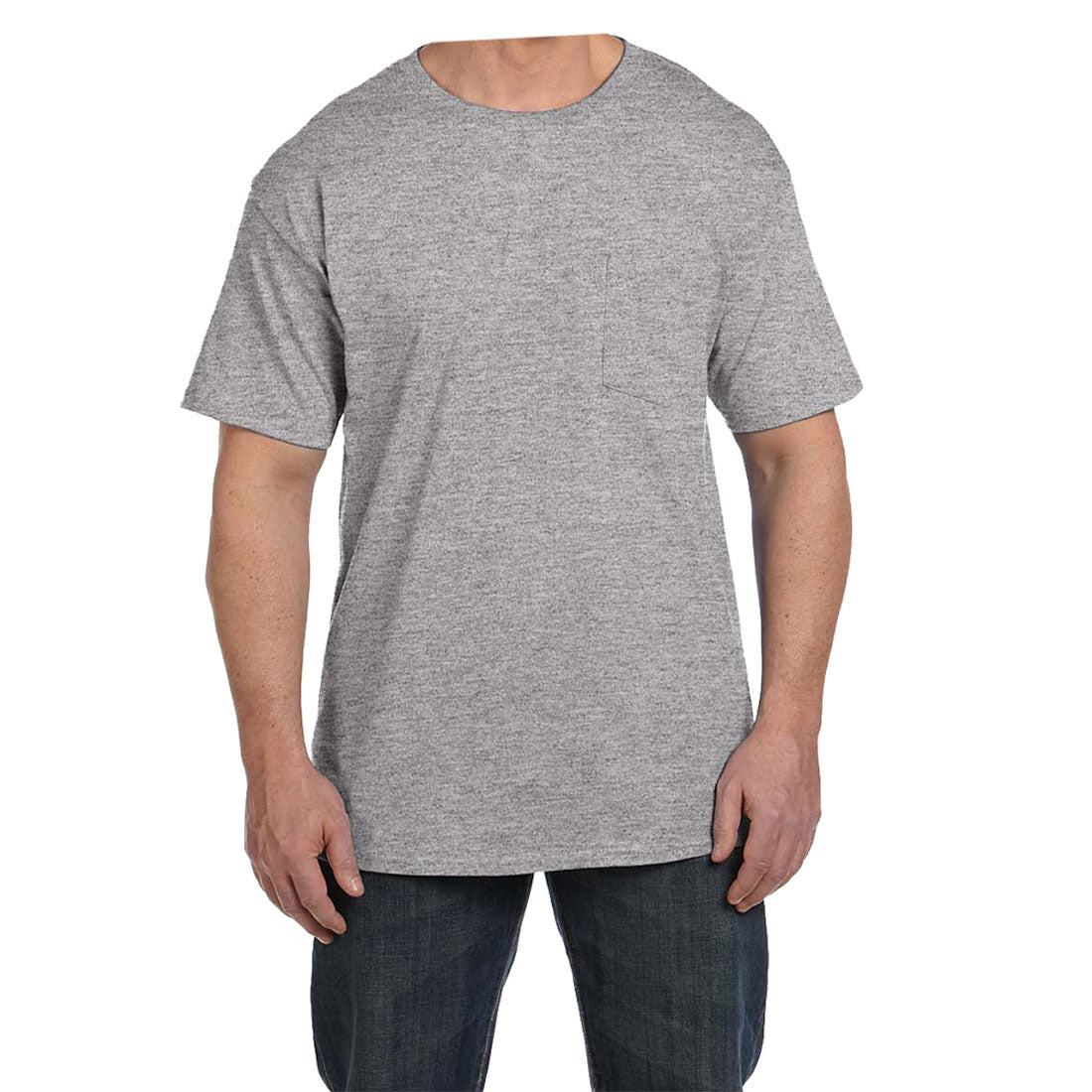 ヘインズ Hanes ビーフィー半袖Tシャツポケット付 6.1オンス タグ有,ライトスティール