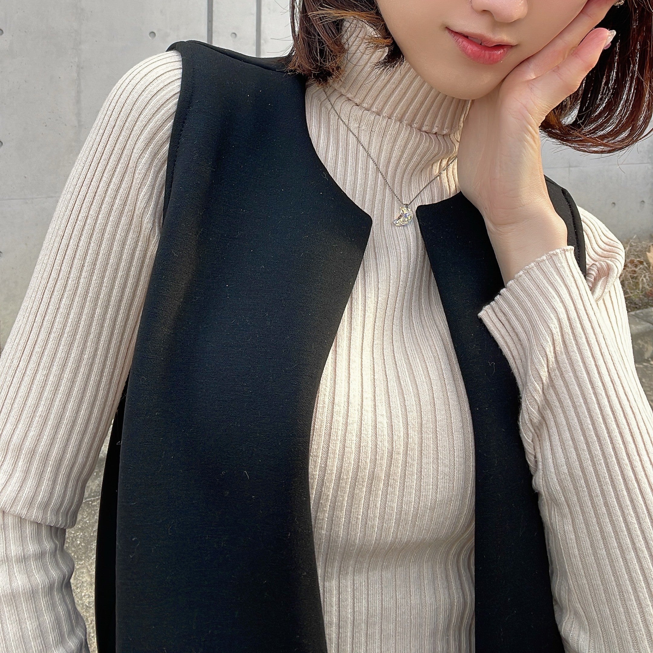 ヒューマンセカンドオケージョン Human 2nd Occasion スポリバパール付きロングジ (ブラック) ブラック