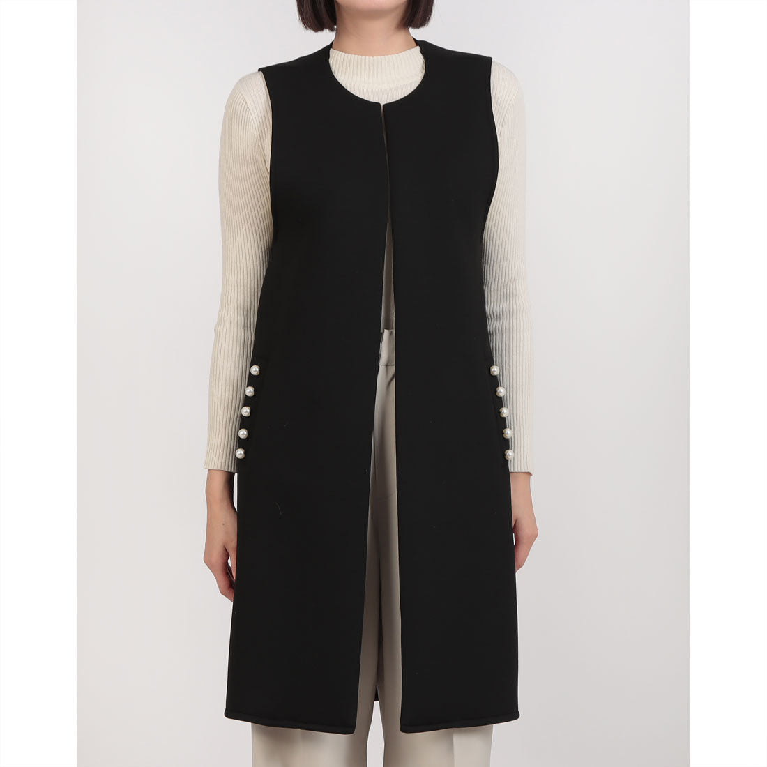 ヒューマンセカンドオケージョン Human 2nd Occasion スポリバパール付きロングジ (ブラック) ブラック