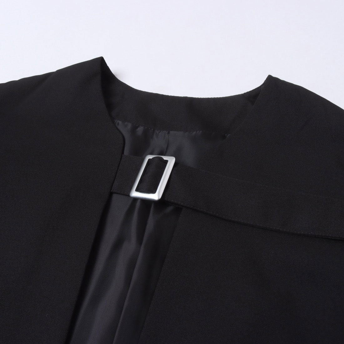 ヒューマンセカンドオケージョン Human 2nd Occasion ツイルノーカラーショートジャケット (チャコールグレー) チャコールグレー