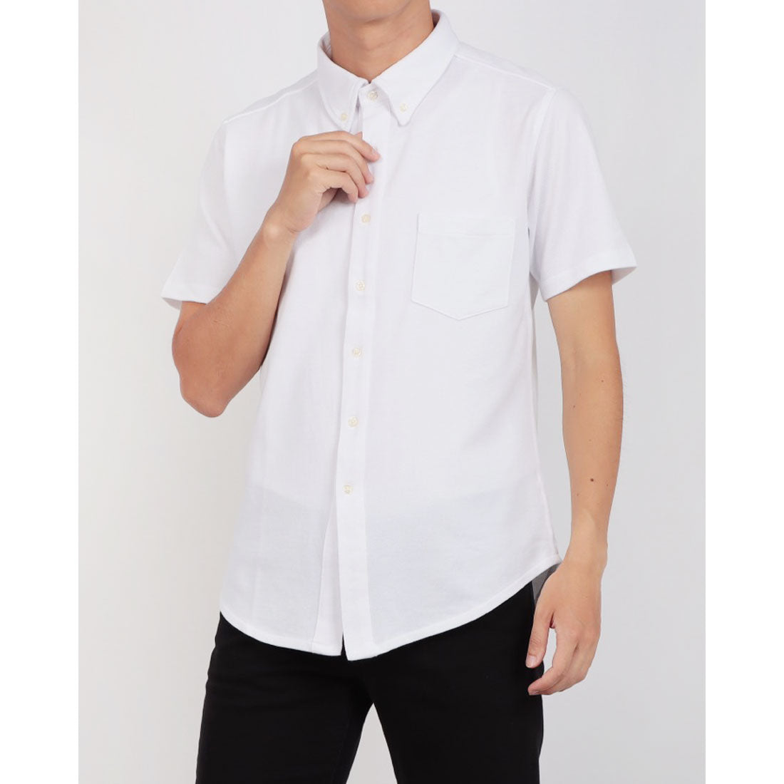 ホルバー Holubar ボタンダウン半袖シャツ (white) white