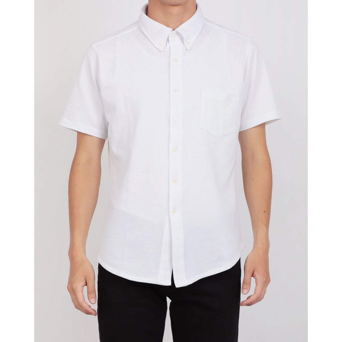 ホルバー Holubar ボタンダウン半袖シャツ (white) white