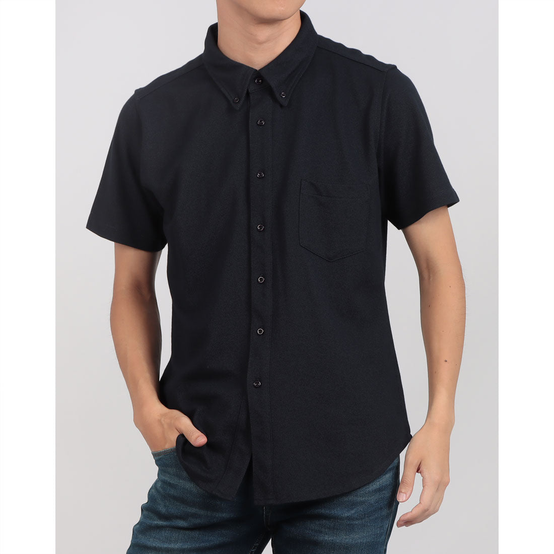 ホルバー Holubar ボタンダウン半袖シャツ (navy) navy