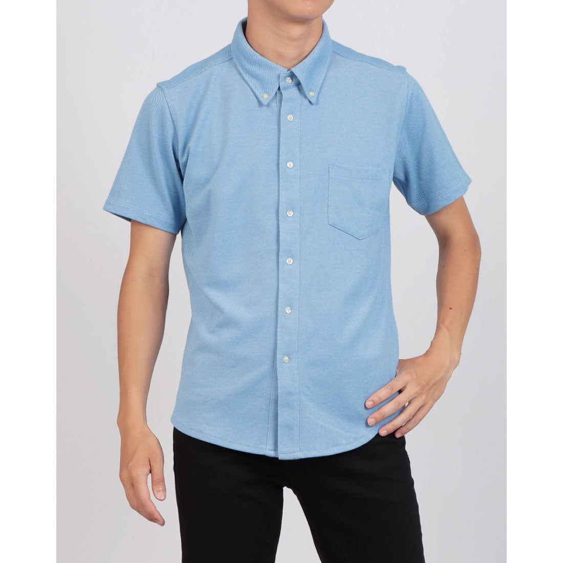 ホルバー Holubar ボタンダウン半袖シャツ (blue) blue