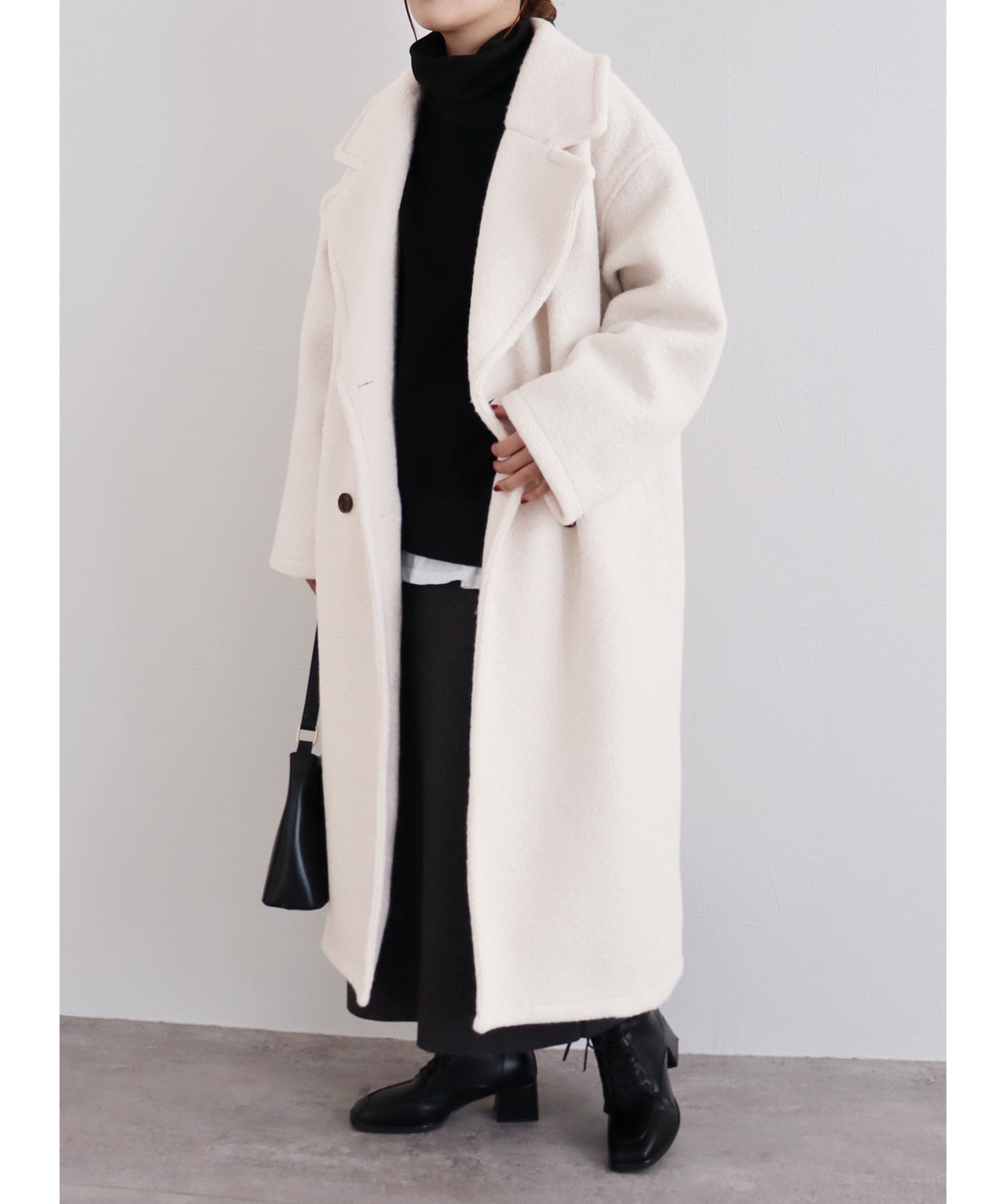 レカ reca 圧縮ブークレロングコート