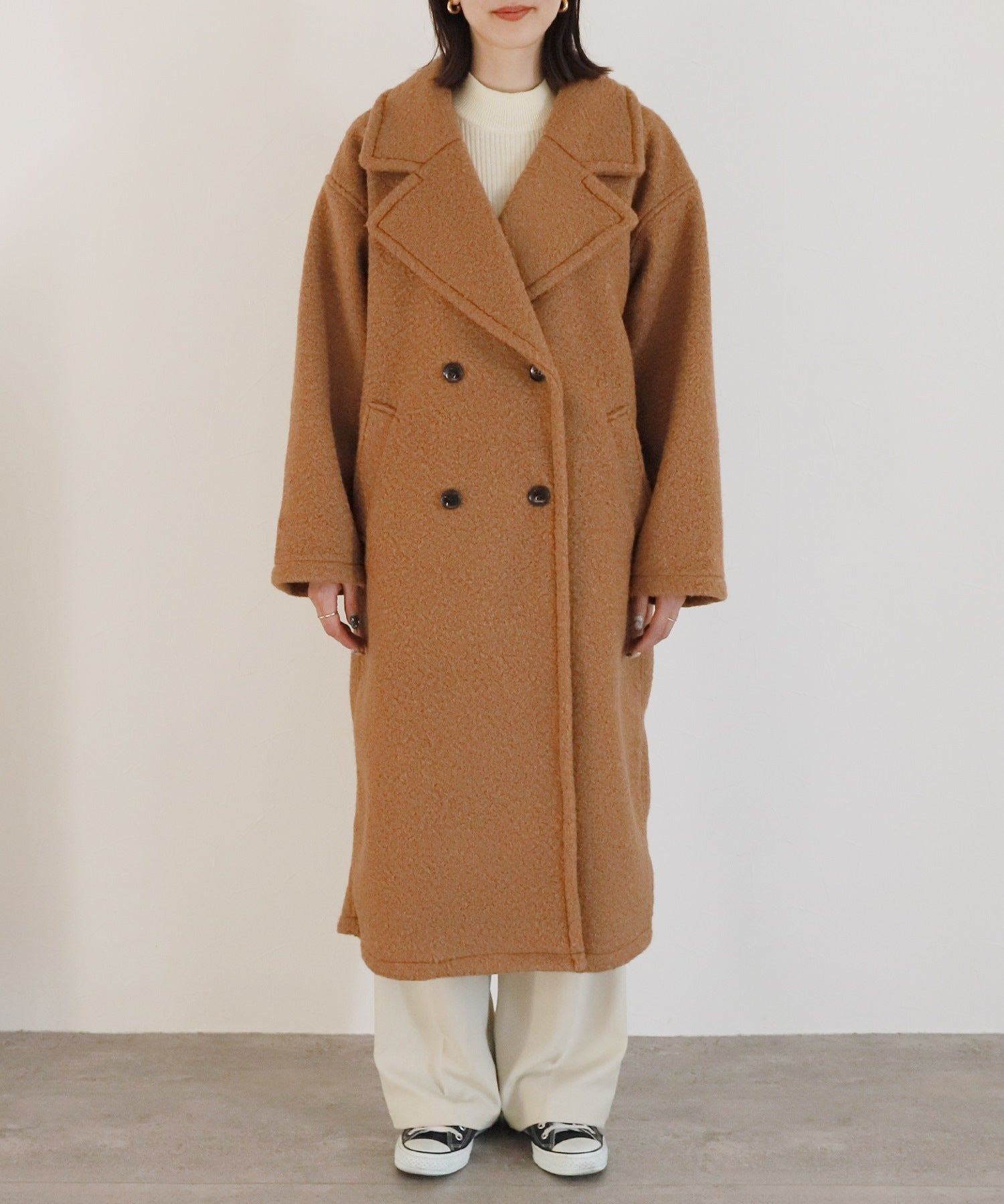 レカ reca 圧縮ブークレロングコート