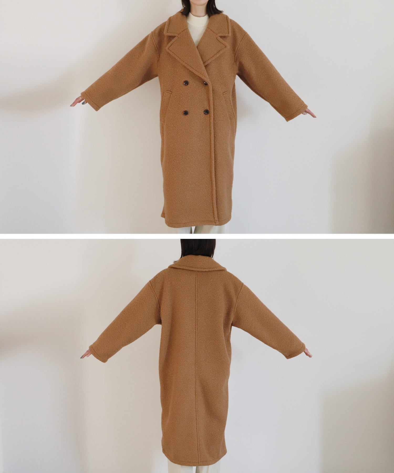 レカ reca 圧縮ブークレロングコート