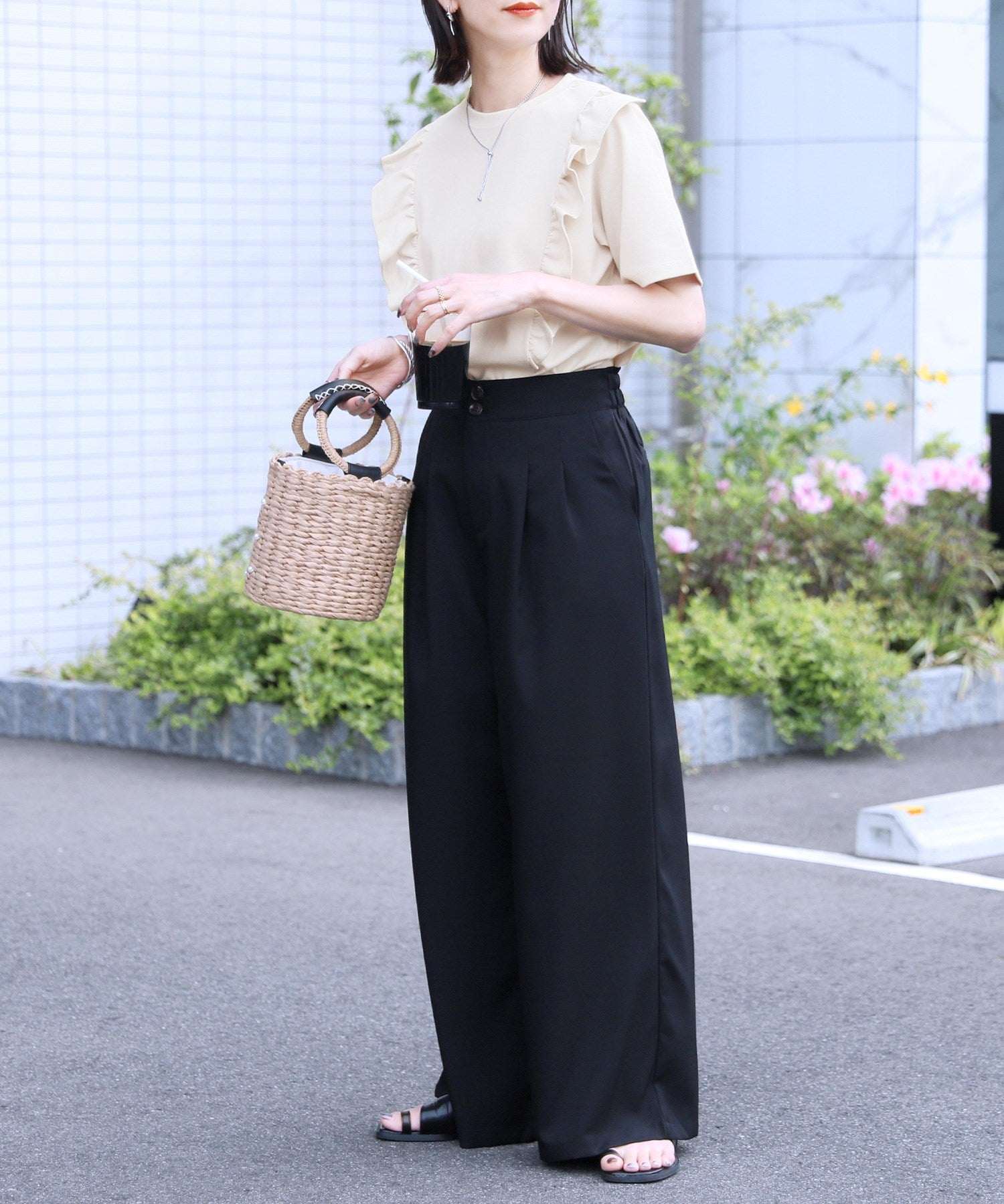 レカ reca ハニカムフリルTシャツ