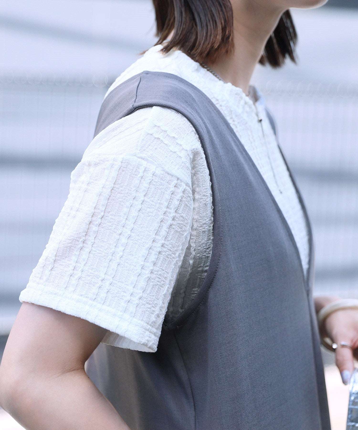 レカ reca ストライプジャガードTシャツ