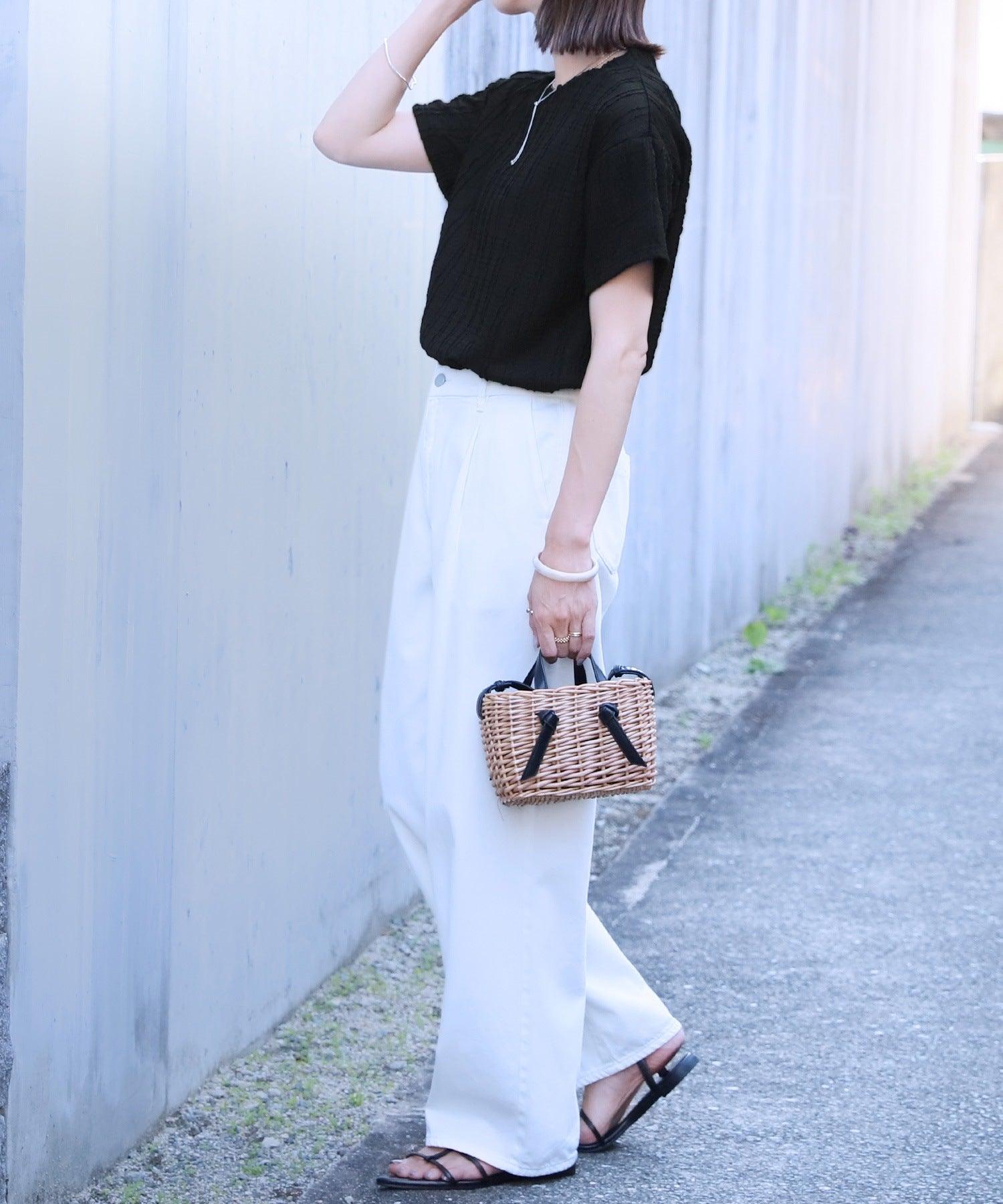 レカ reca ストライプジャガードTシャツ