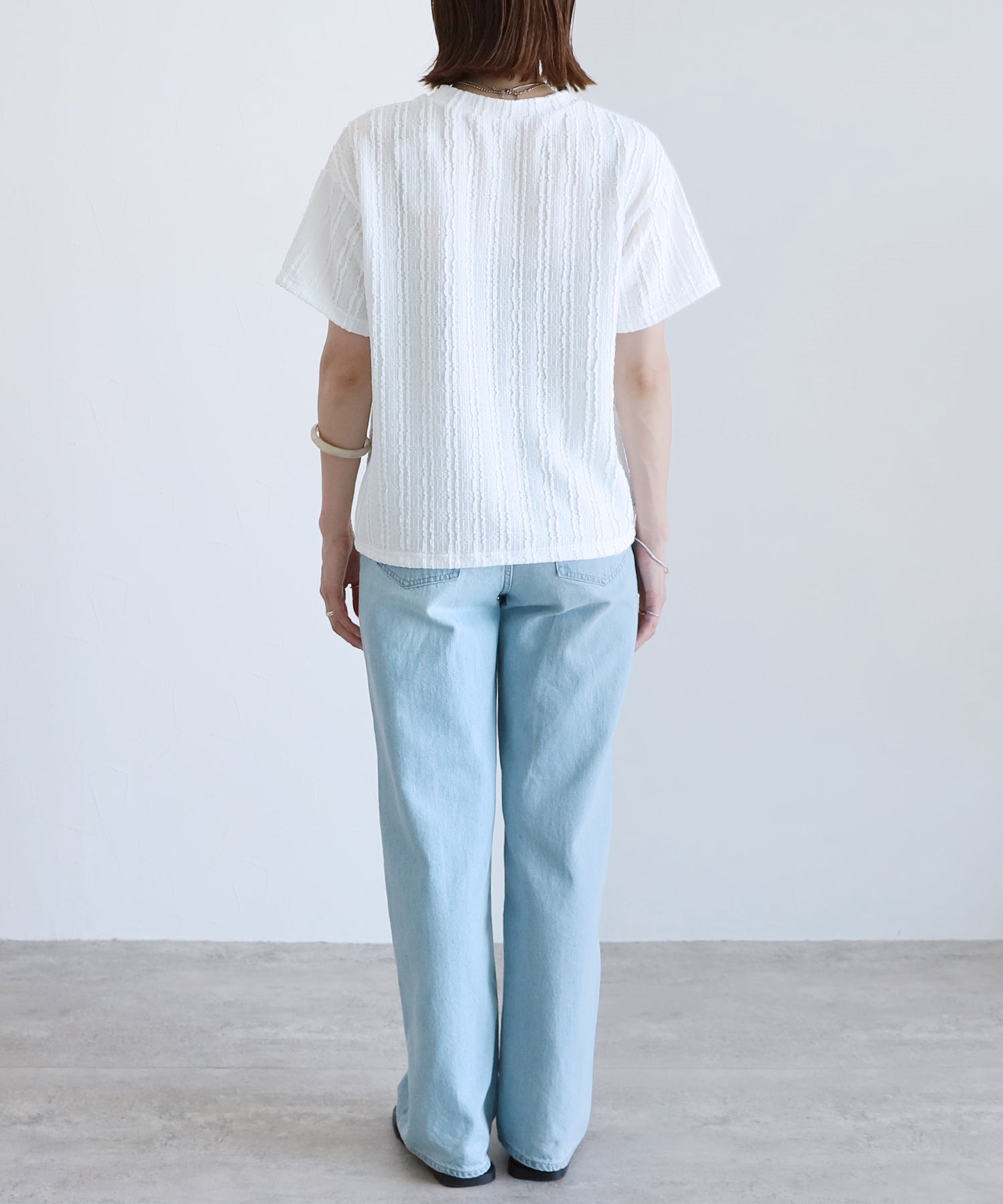 レカ reca ストライプジャガードTシャツ