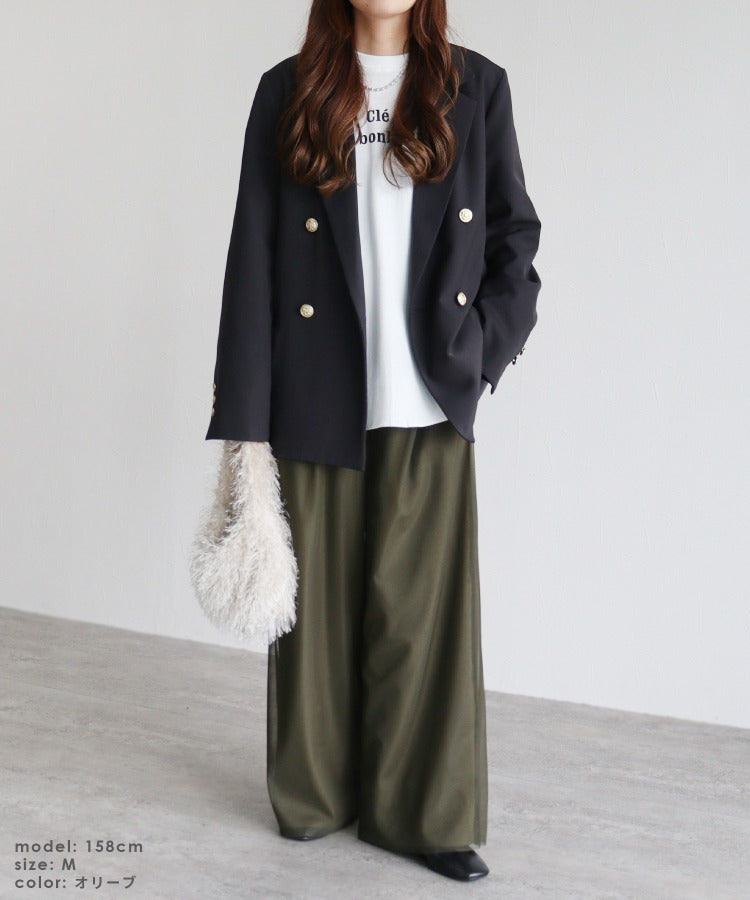 レカ reca チュールレイヤードパンツ(zn32080) (オリーブ) オリーブ