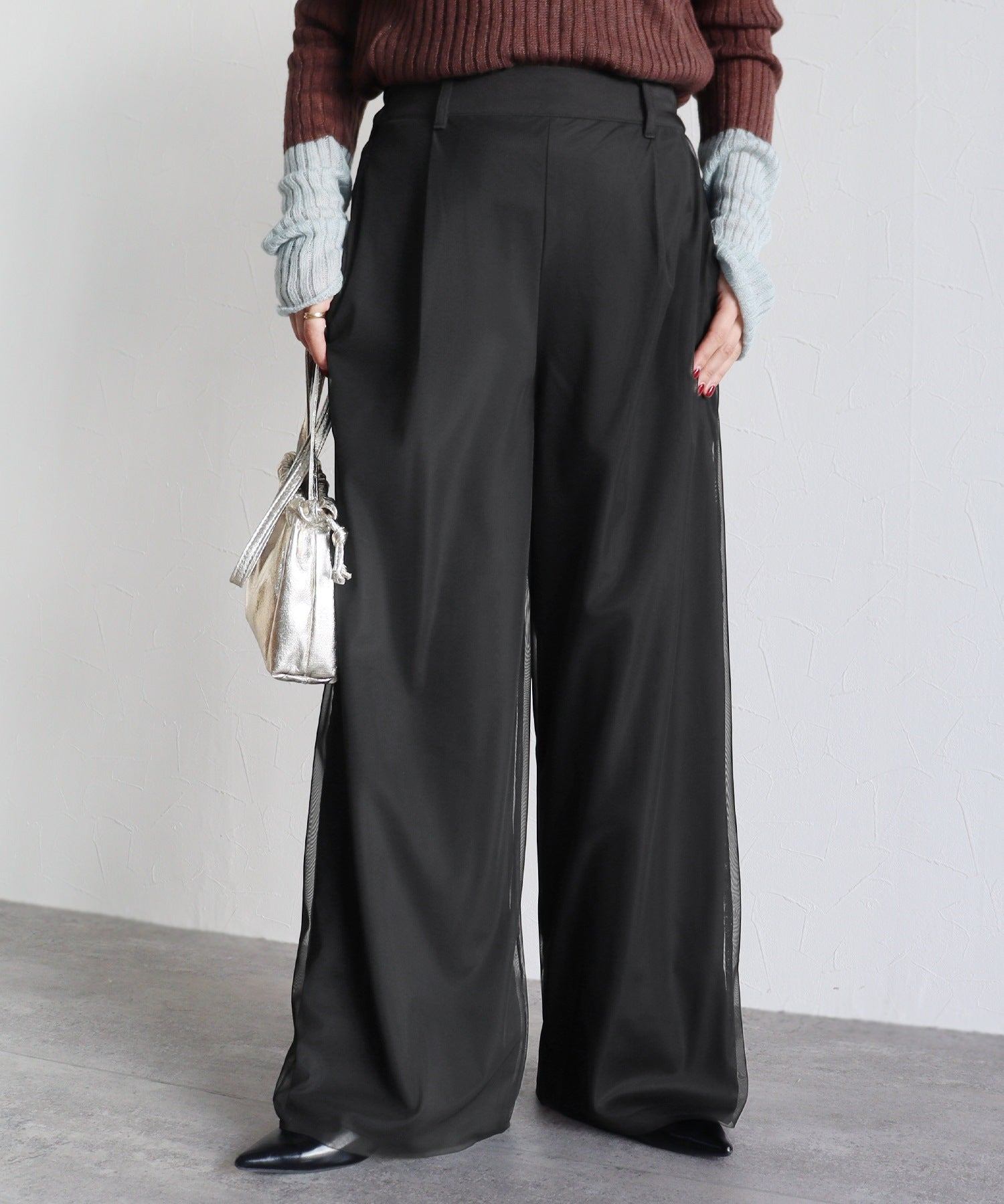 レカ reca チュールレイヤードパンツ(zn32080) (オリーブ) オリーブ