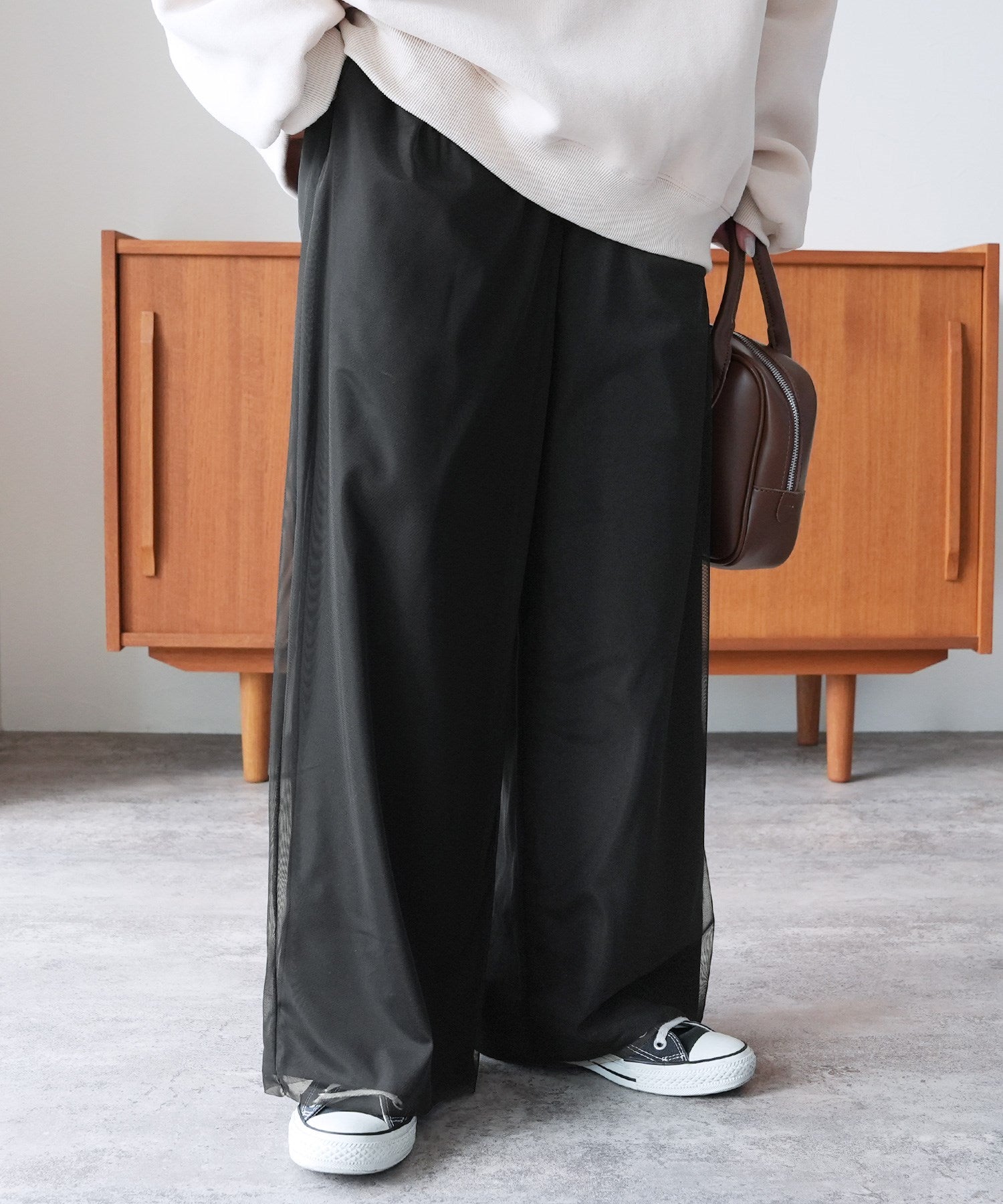 レカ reca チュールレイヤードパンツ(zn32080) (オリーブ) オリーブ